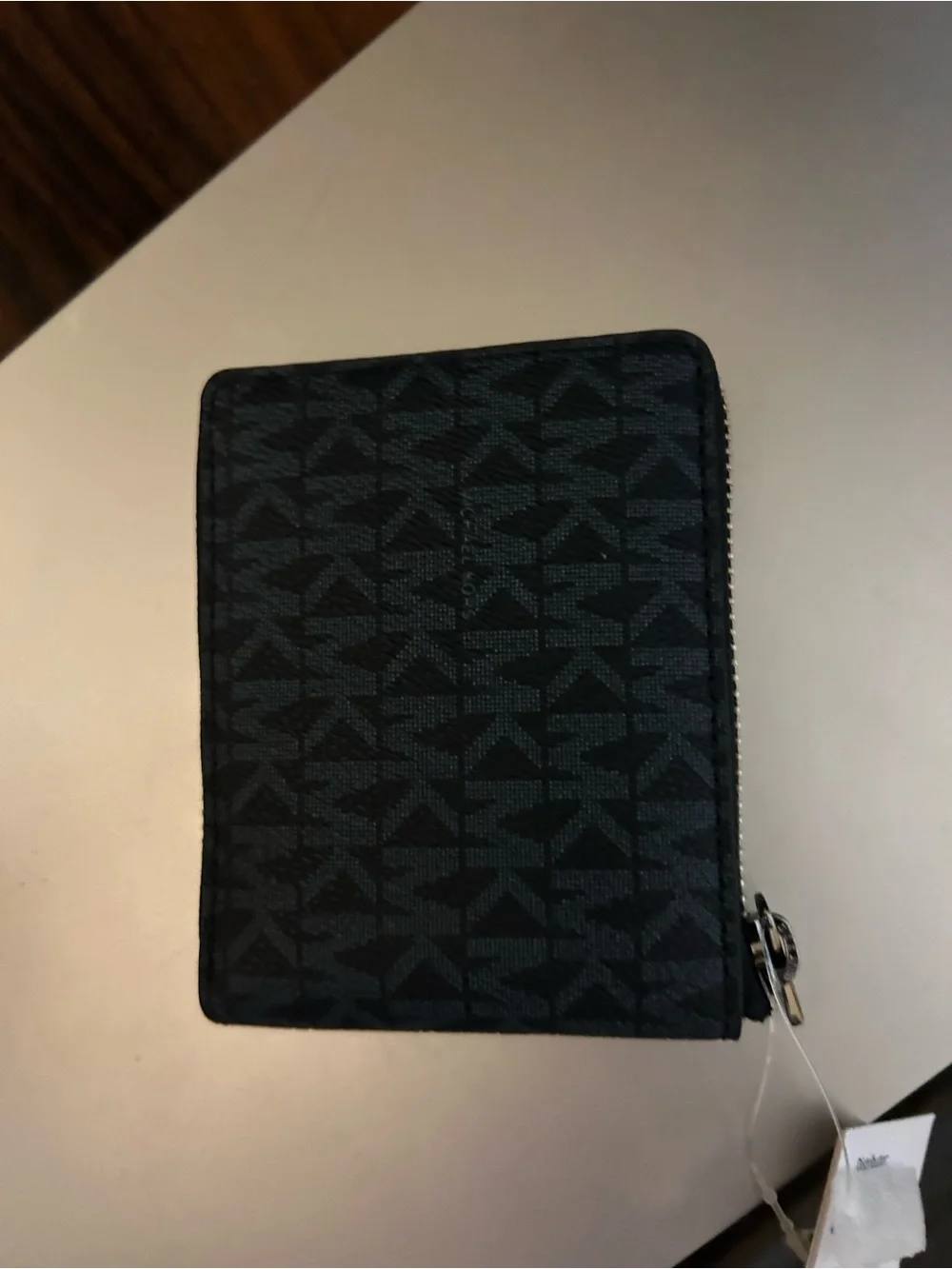 Michael Kors Black MK Monogram Zip Card Holder